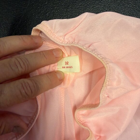 VTG Pink Lace Pajama Set Womens Size 32 Nylon 2-Piece Sleepwear Short Sleeve - Picture 4 of 13